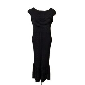 Torrid Black Premium‎ Off Shoulder Knit Black Shoulder Bodycon Dress Size 10/12